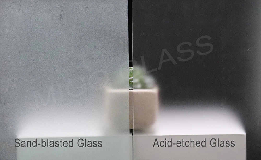 sand-blasted glass VS acid etched glass-WATERMARK sand-blasted glass VS acid etched glass-WATERMARK