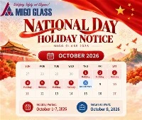 MIGO Glass 2026 China National Day Holiday Notification